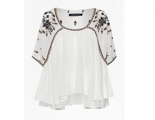 Blusa con ricami folk