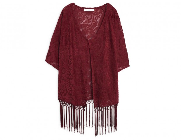Kimono ricamato con frange