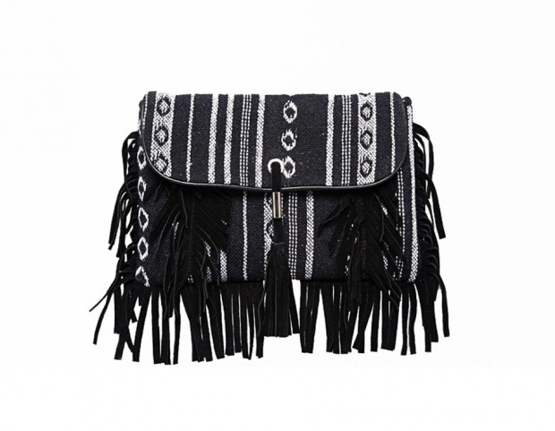 Minibag a tracolla con motivi black&white