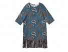 Blusa oversize con stampa paisley e frangette