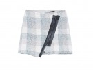 Gonna in lana con allacciatura asimmetrica in pelle