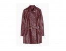 Trench burgundy effetto pelle