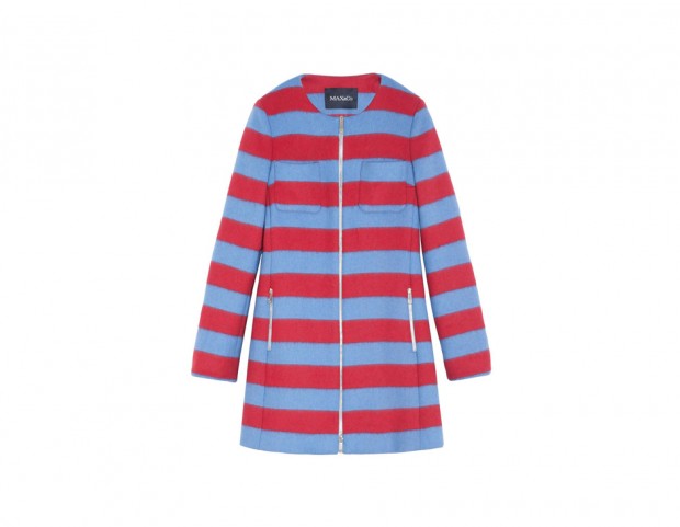 Cappotto a righe bicolor