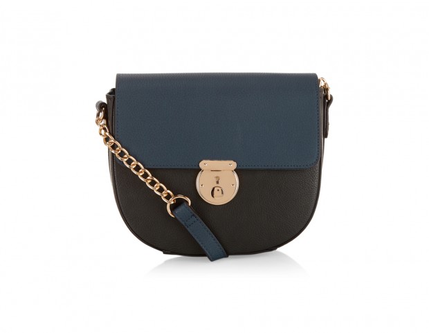 Mini bag bicolor con tracolla