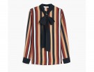 Camicia a righe con fiocco