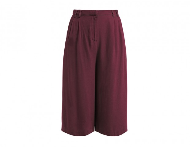 Pantaloni culottes color burgundy