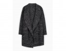 Cappotto oversize con dettagli in pelle