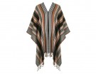 Poncho a righe con frange