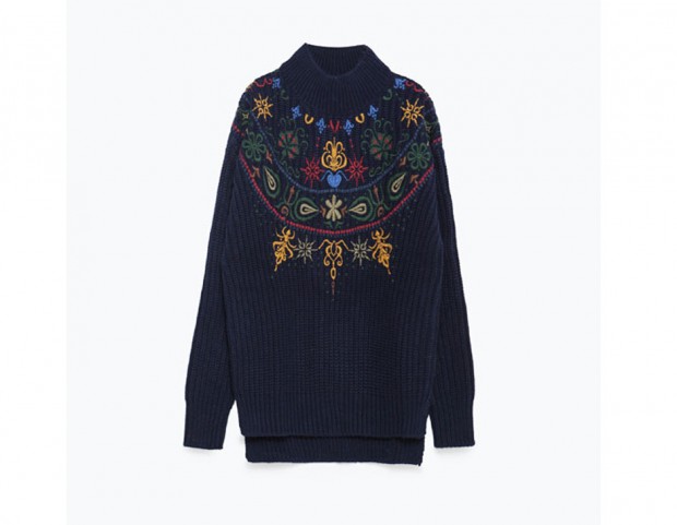 Maglione oversize a lavorazione jacquard