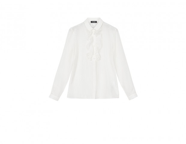 Camicia di seta con ruches