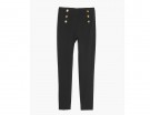 Cropped pants con bottoni dorati