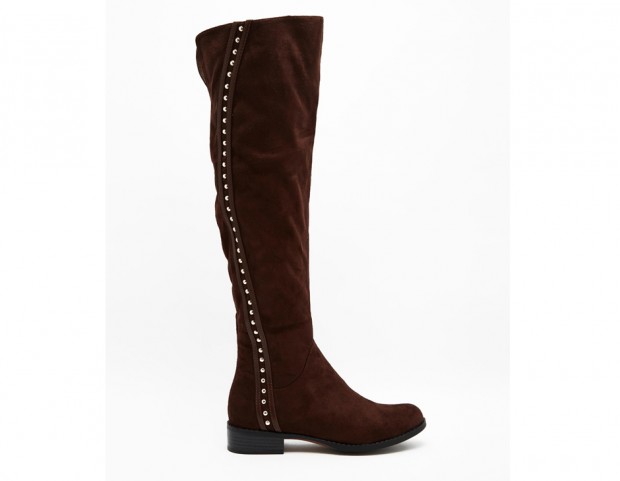 In suede con dettagli dorati