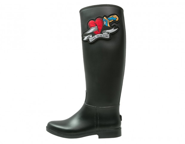 Rain boots con patch a disegno