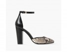 Con tacco in pelle e punta fake snake