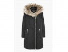 Lineare con zip e collo in ecopelliccia
