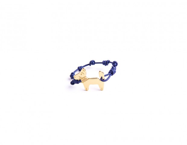 Bracciale in corda con charm dorato