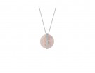Collana con pendente in quarzo rosa e cristalli
