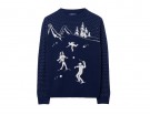 Maglione jacquard con disegni a contrasto