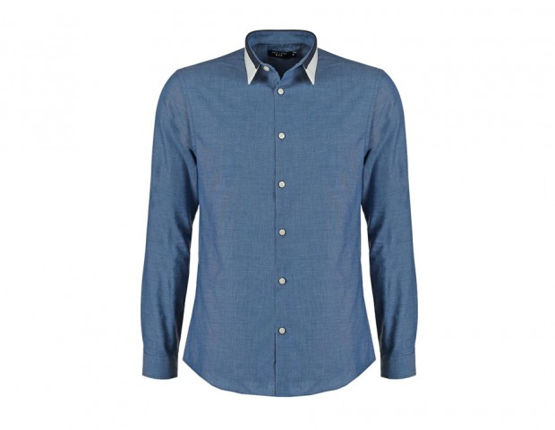 camicia classica con colletto a contrasto