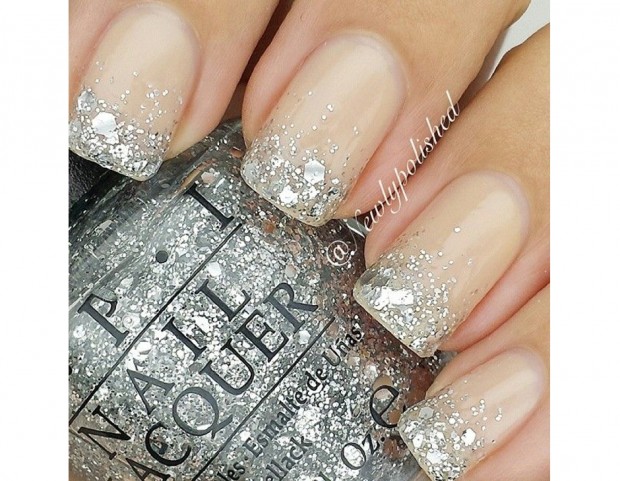 French manicure a tutto glitter