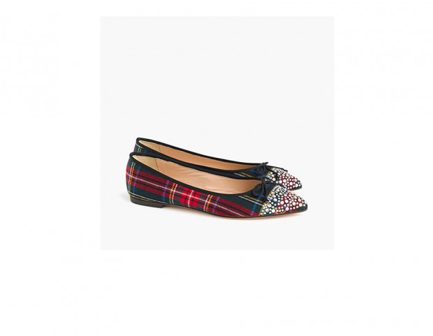Ballerine in tartan con gemme