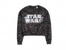 Felpa cropped con scritta traslucida