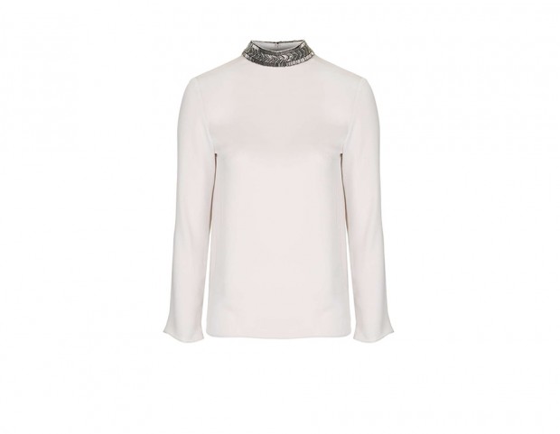 Blusa con collo gioiello