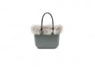 Borsa in gomma con inserto di pelliccia