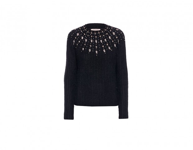 Pullover con strass