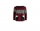 Pullover con intarsi geometrici