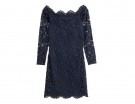 In pizzo blu navy con scollo a barchetta