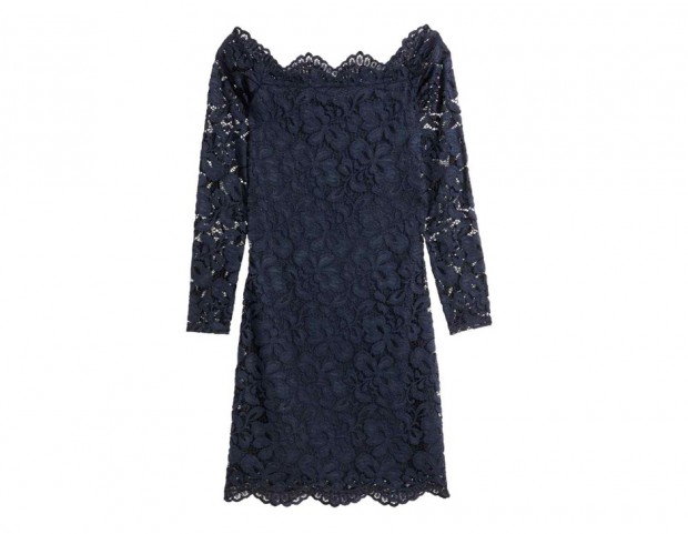 In pizzo blu navy con scollo a barchetta