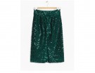 Pencil skirt verde con paillettes