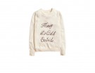 Pullover con scritta e paillettes