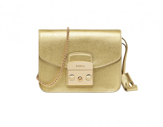 Iconica in pelle effetto gold