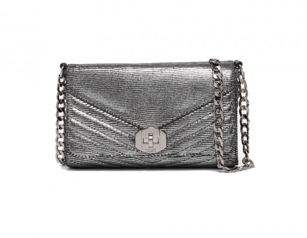 Con tracolla, in pelle effetto silver