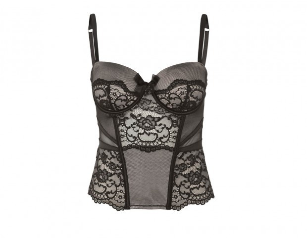 Bustier in seta e pizzo