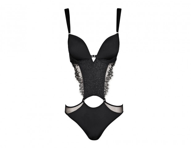 Body con reggiseno push-up e dettagli in pizzo