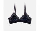 Reggiseno morbido a triangolo con pizzo e seta