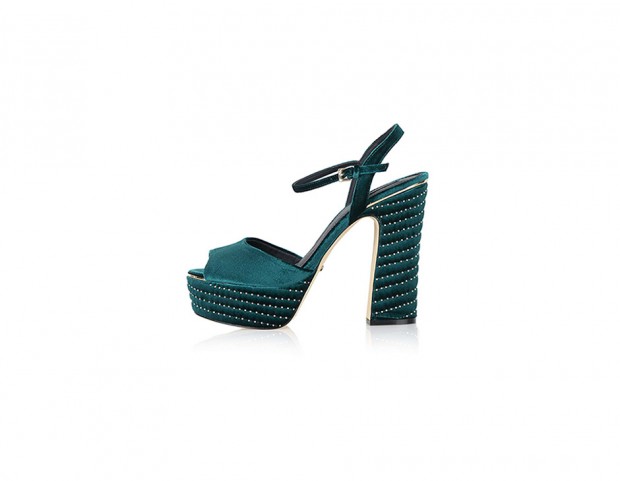 Sandali di velluto con platform