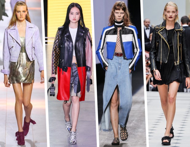 La “biker jacket”: Roberto Cavalli, Louis Vuitton, Alexander Wang, Burberry Prorsum