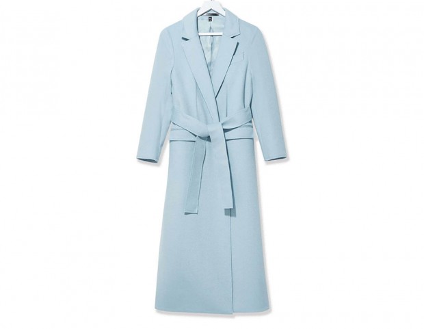 Cappotto celeste a vestaglia