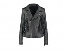 Biker in pelle con frange
