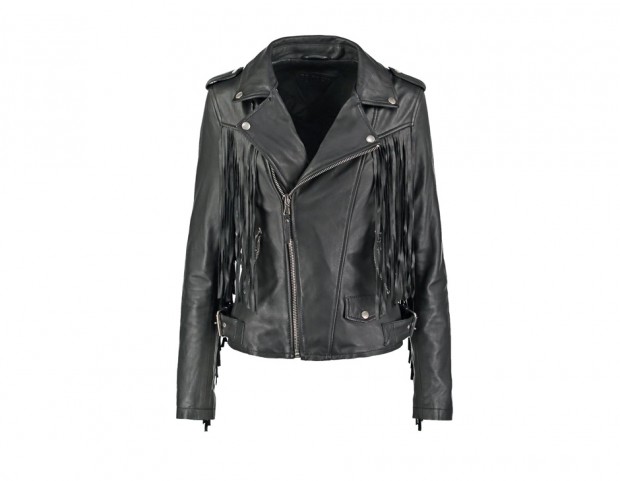 Biker in pelle con frange