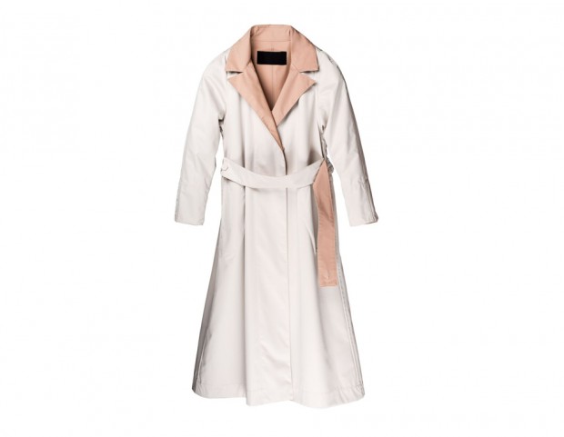 Cappotto vestaglia con risvolti a contrasto