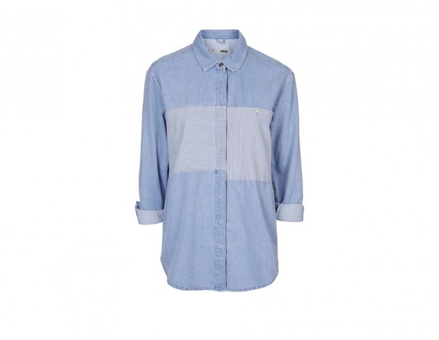 Camicia con inserto a righe