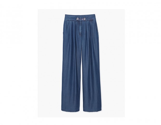 Pantaloni fluidi con decoro