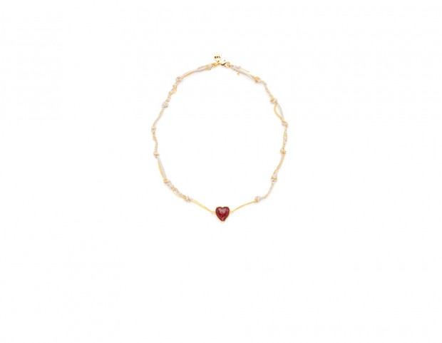 Collier con cuore rosso