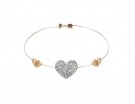 Bracciale con charm argento e oro a cuore