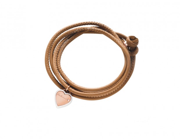 Bracciale doppio in cuoio con charm a cuore